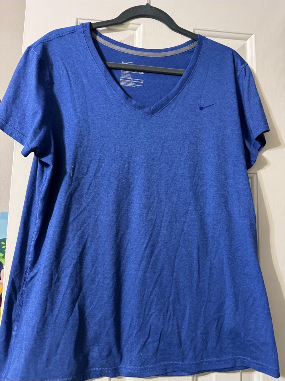 Nike Women's Royal Blue V-Neck Short Sleeve Tee